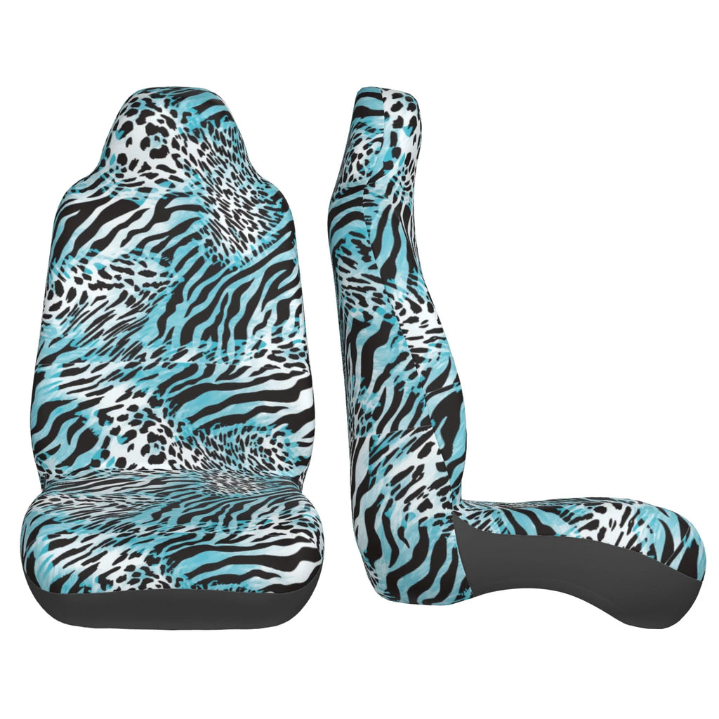 Zebra Leopard Print Car Seat Covers 2 Pack T383