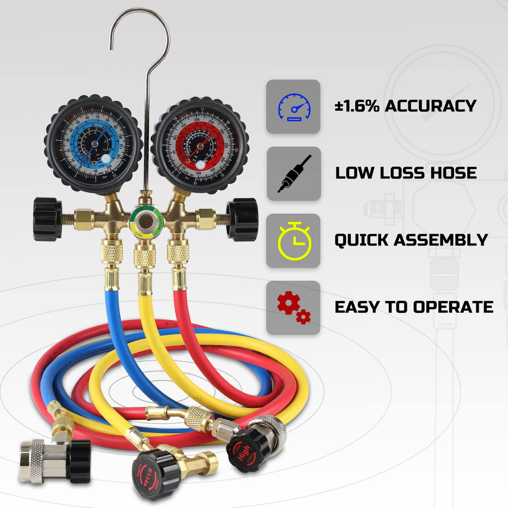 A/C Manifold Gauge Set for R134a R22 R12 R502 H55722