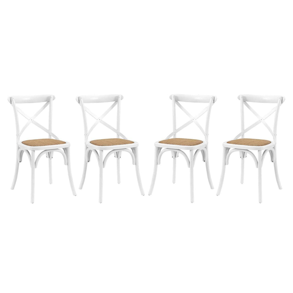 White Dining Side Chair Set of 4 J95401