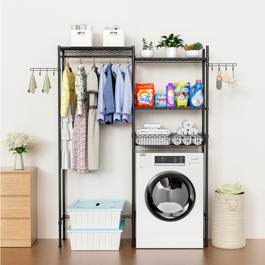 2 Pack 2 Tier Adjustable Height Freestanding Storage Shelf K2801