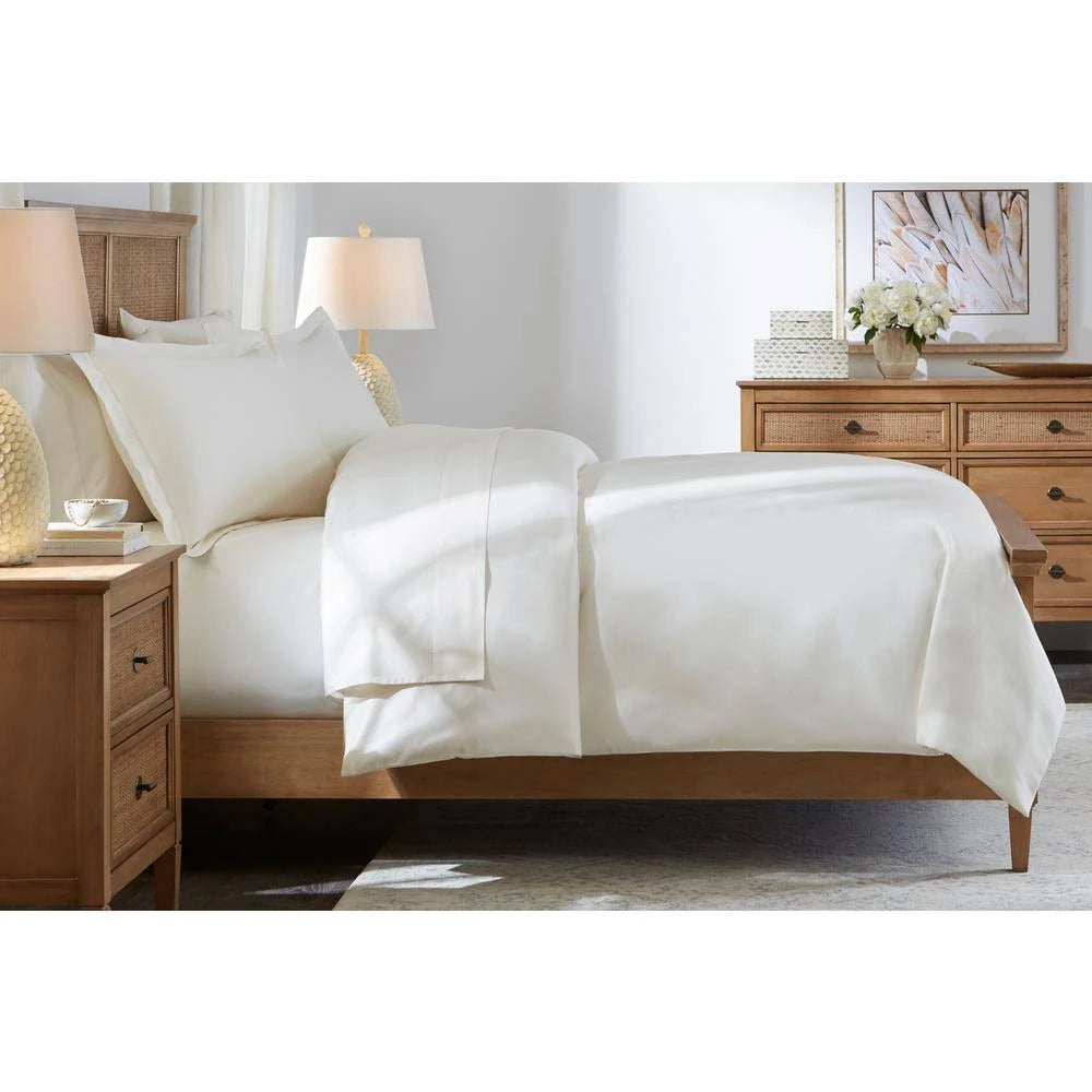 Ivory Egyptian Cotton Sateen 3-Piece Full/Queen Duvet Cover Set Q781001