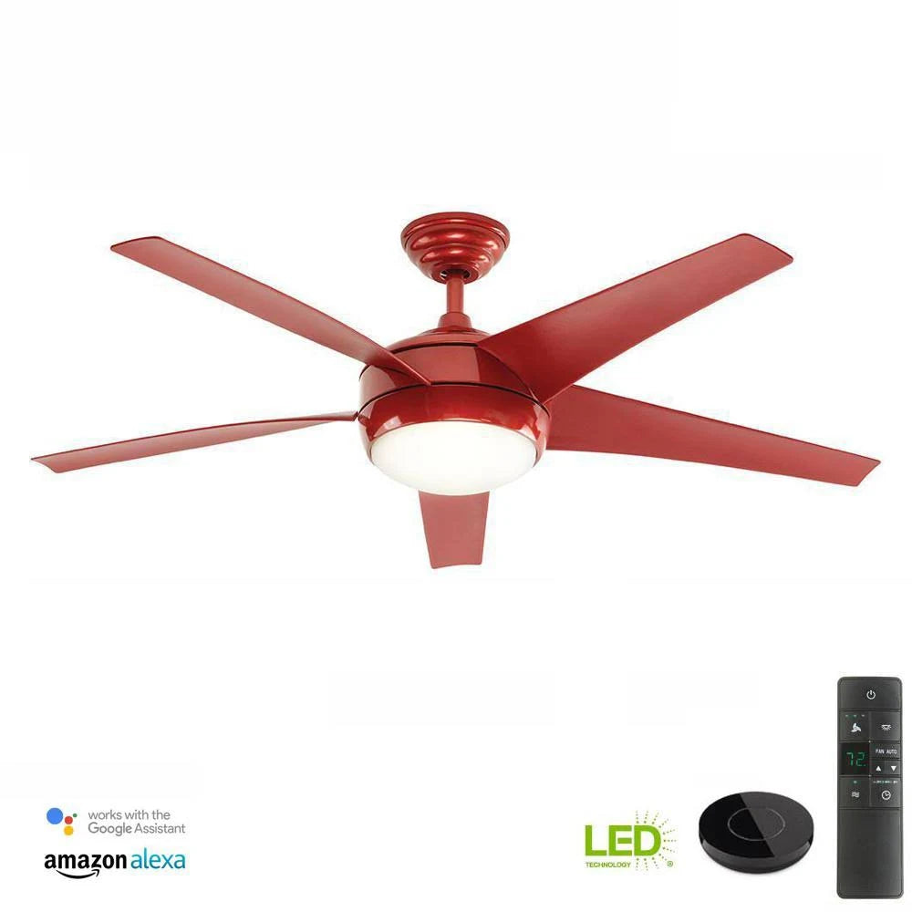 Red LED Indoor Ceiling Fan with Light Kit X820