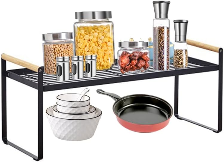 White Stackable Countertop Shelf Spice Rack I12327
