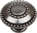 25 Pack Matte Black Round Double-Ring Beaded Cabinet Knobs U43157