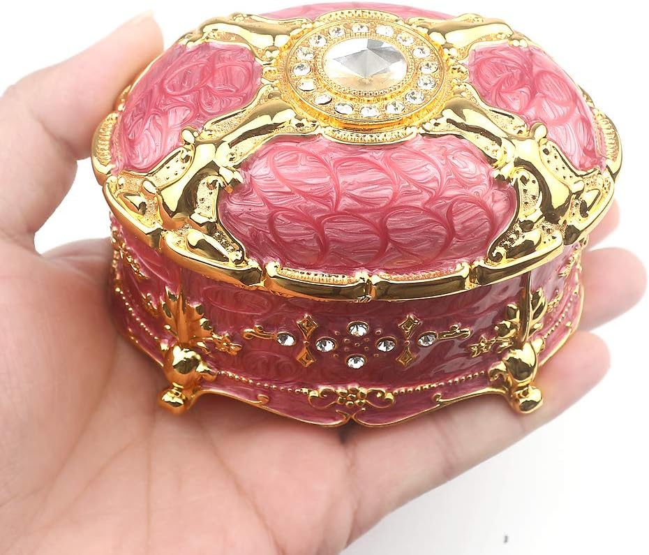 Embossed Metal Music Box Wind Up Movement Music Box, Pack of 2 B3021