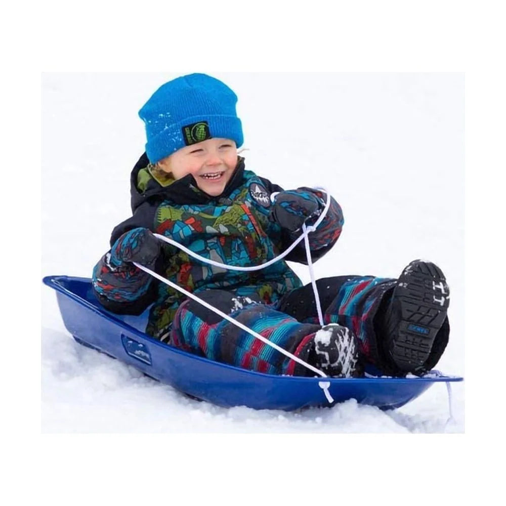 Neon Pink Plastic Snow Toboggan Sled Q715