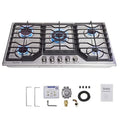 5 Burners 34 inch Gas Cooktop, 36000 BTU Stainless Steel Gas Range Top M9102