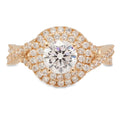 14K Yellow Gold Halo Engagement Ring V148730