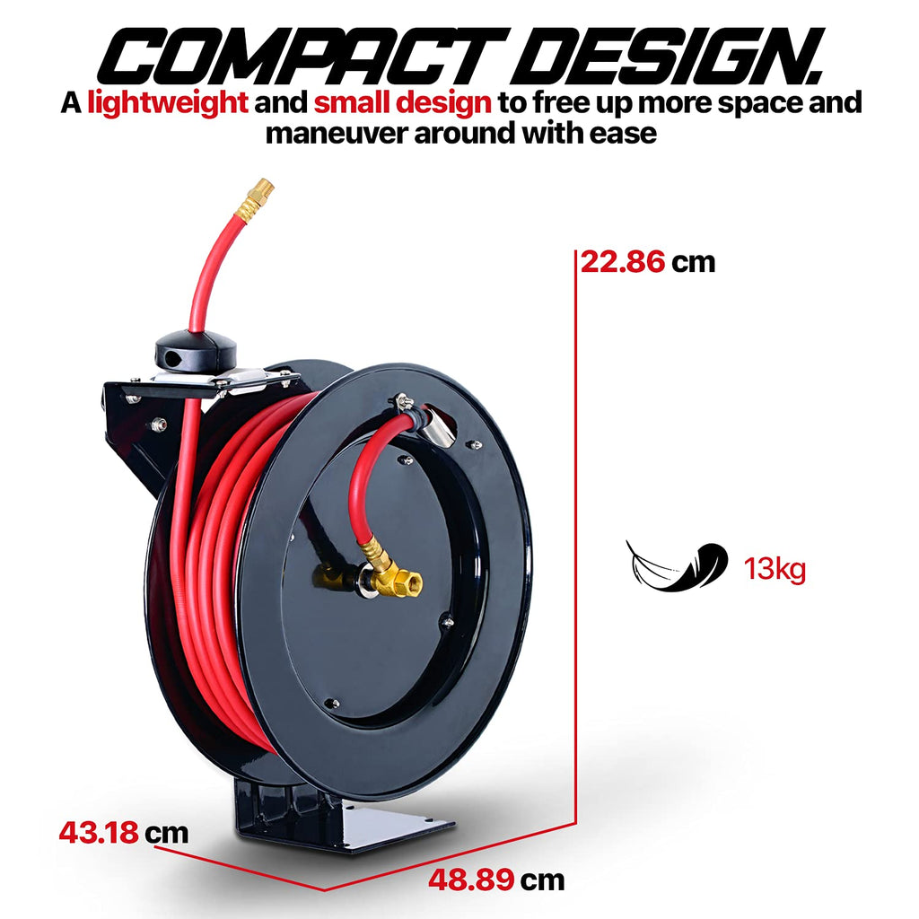 3/8" x 50' Heavy Duty Industrial Air Hose Reel S60239