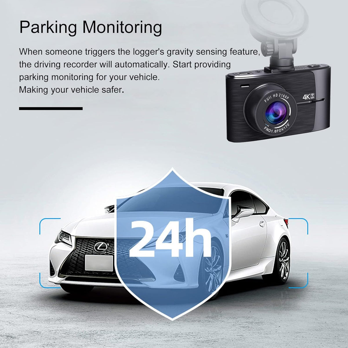 4K Dash Cam with WiFi, 3" IPS Screen, 170° Wide Angle, Parking Monitor Z471989