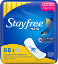 Stayfree Maxi Pads Regular Deodorant, 66 Count - Pack of 3 R529199