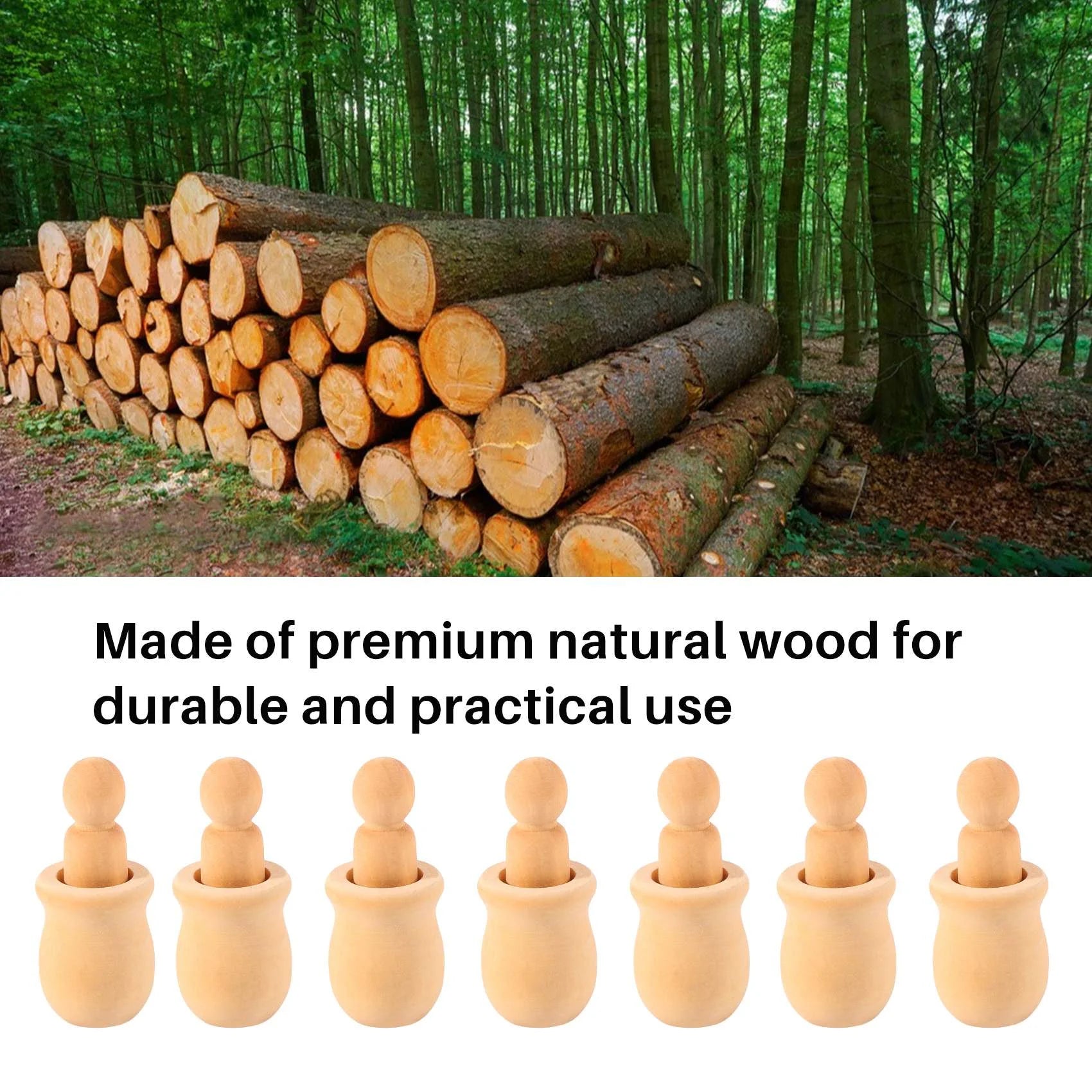 Unfinished Wooden Peg Nesting Dolls U941