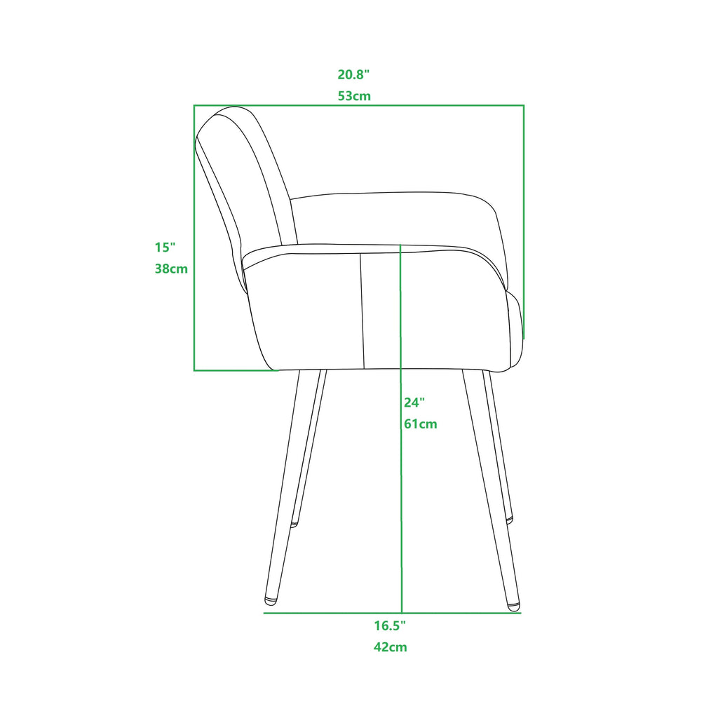 Gray Upholstered Dining Chair with Wood Legs C557
