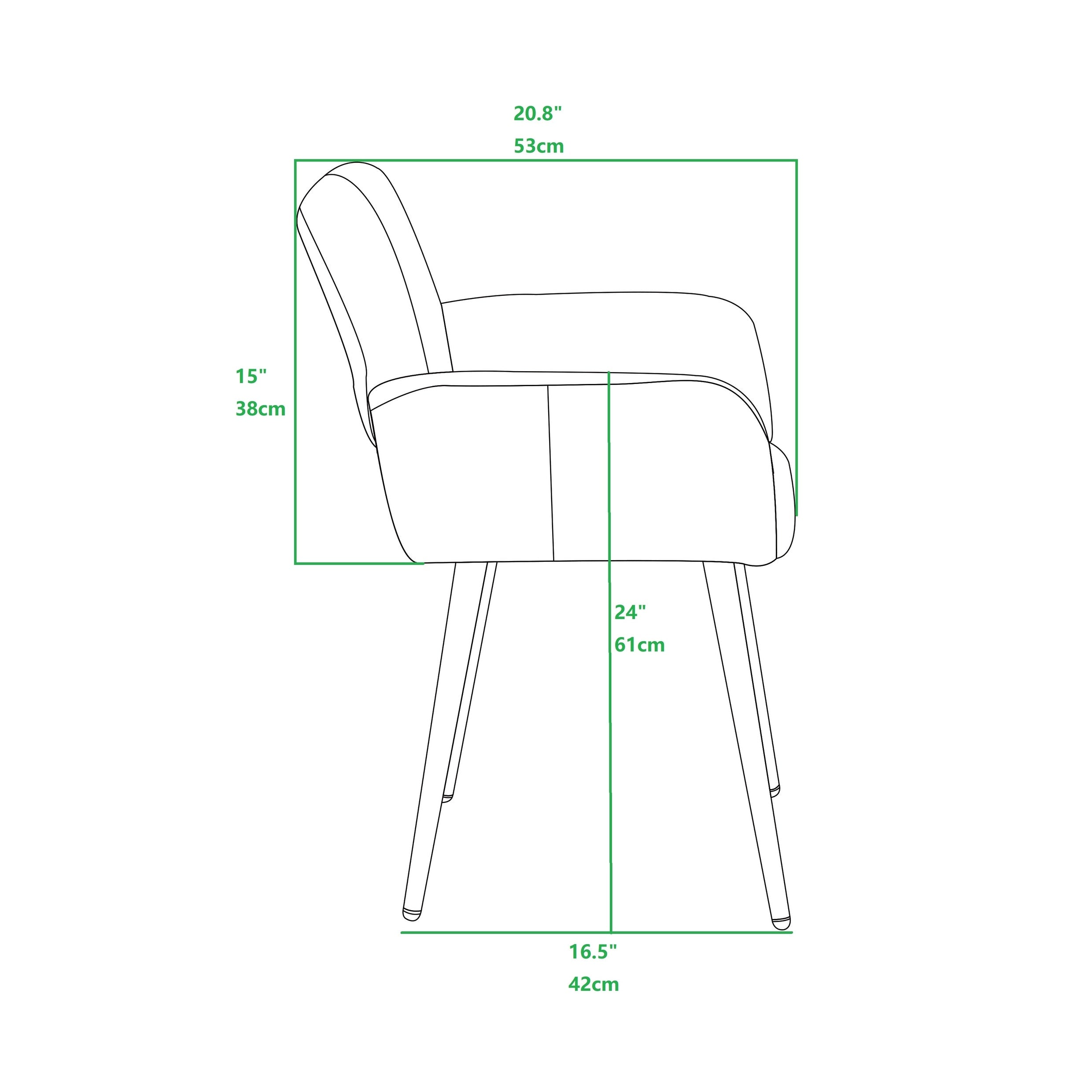 Gray Upholstered Dining Chair with Wood Legs C557