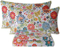 Queen Size 4 Piece Microfiber Floral Bed Sheets E190