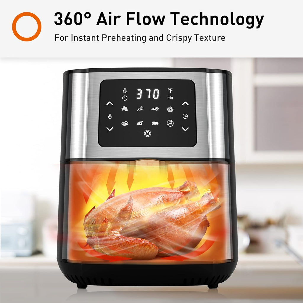 5.8Qt Air Fryer Toaster Oven with Cookbook and 4 Accessories R885