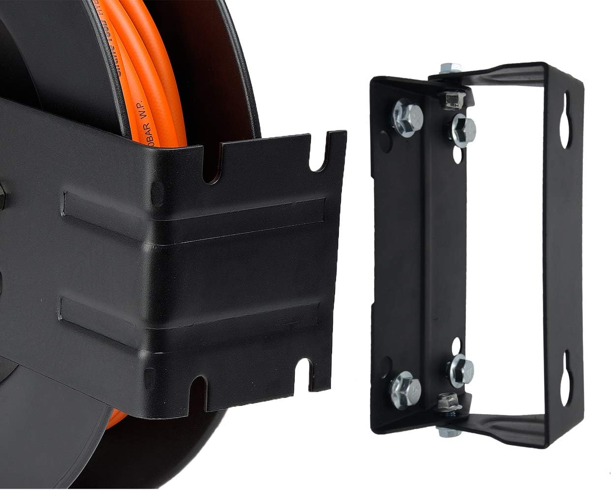 Retractable Air Hose Reel with 3/8 in. x 25 ft Hybrid Hose, 300 PSI Wall Mounted, Pack of 2 S6484