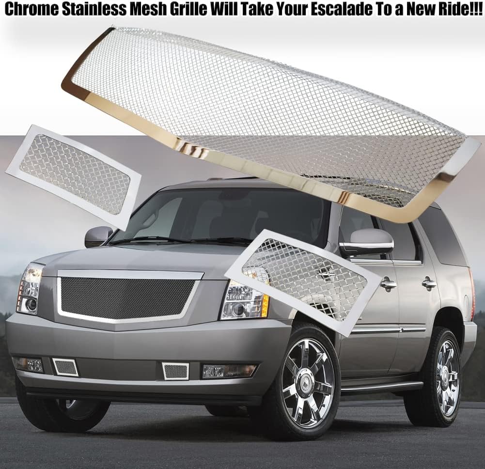Chrome Stainless Steel Mesh Grille Grill Insert Combo L628