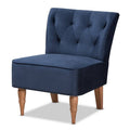 Blue Velvet and Walnut Wood Accent Chair M901211
