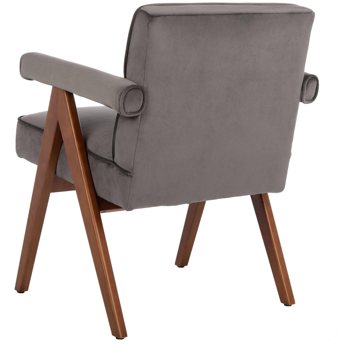 Mid-Century Arm Chair Dark Grey Walnut U332309