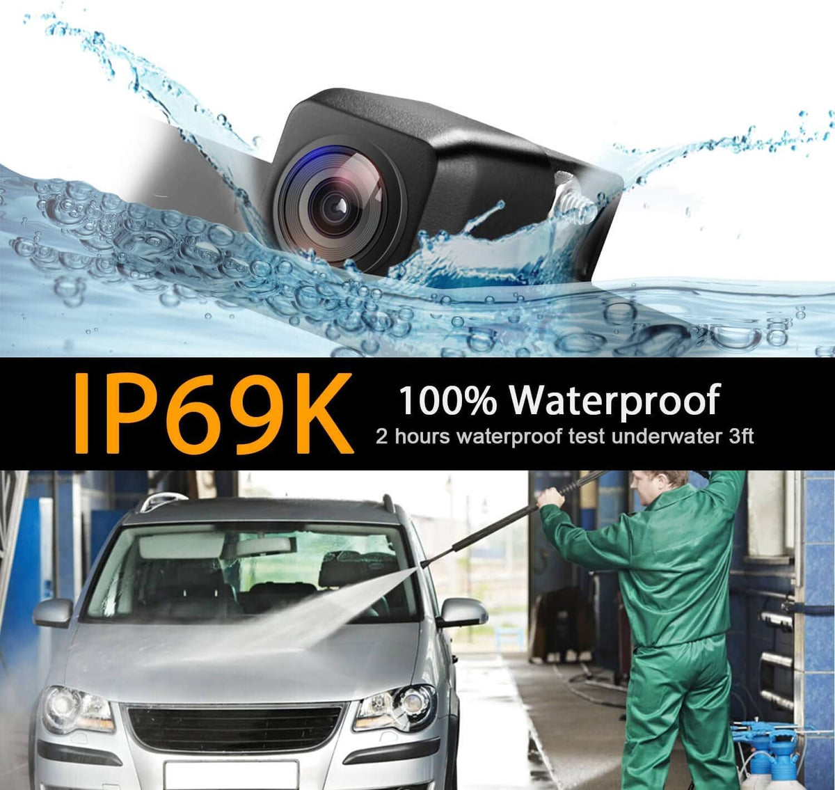 HD 1280x720p Tailgate Handle Backup Camera for Pickup Truck A7612