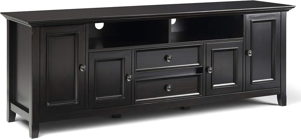 72 inch Solid Wood TV Media Stand with Storage Shelves and Cabinets M7138
