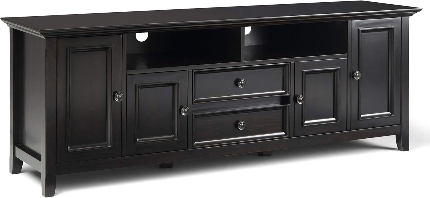 72 inch Solid Wood TV Media Stand with Storage Shelves and Cabinets M7138