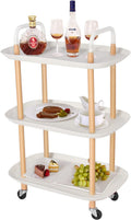 3-Tier Rolling Storage Cart with Lockable Wheels Q416