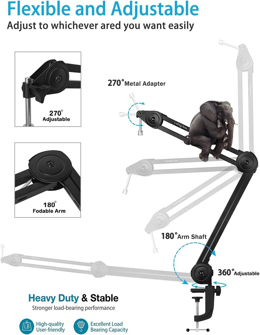 Microphone Arm Stand with Screw Adapter, Pack of 2 Q751418