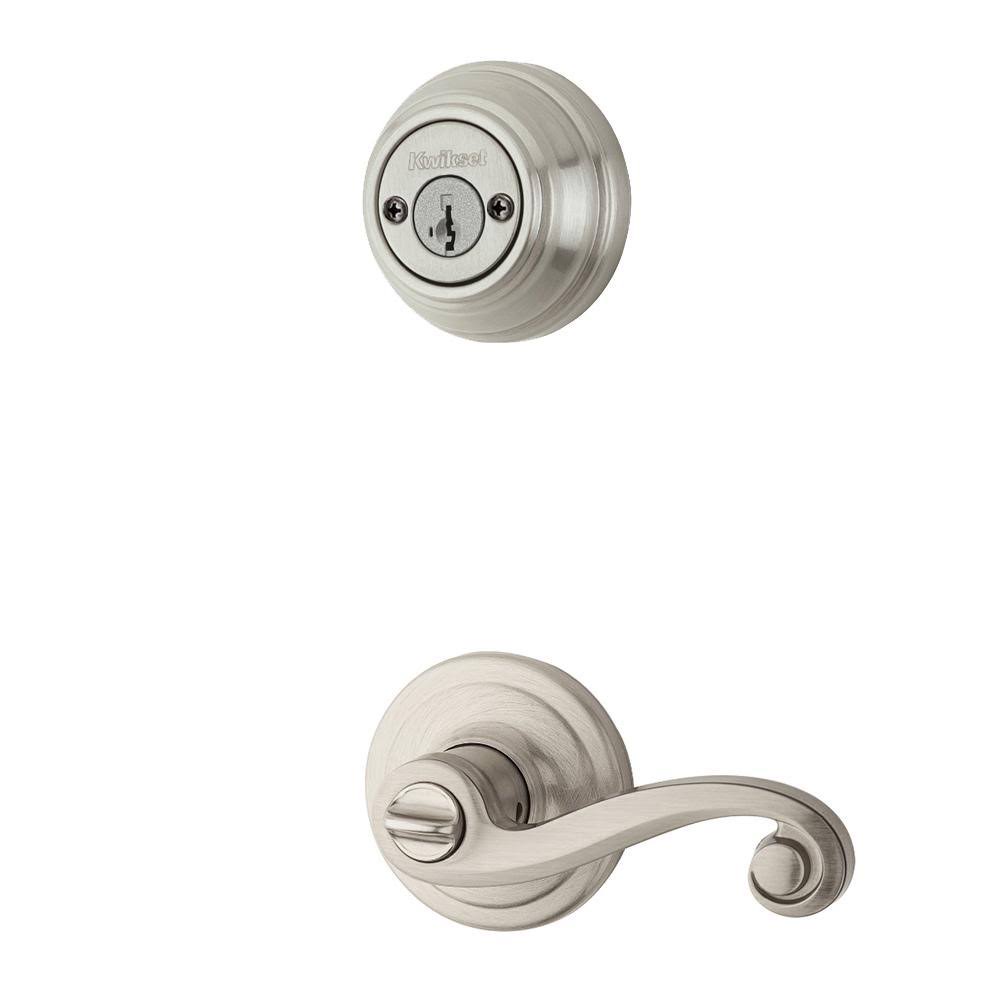 Left Hand Lido Lever Interior Double Cylinder Handleset Trim SmartKey Satin Nickel Finish G47987