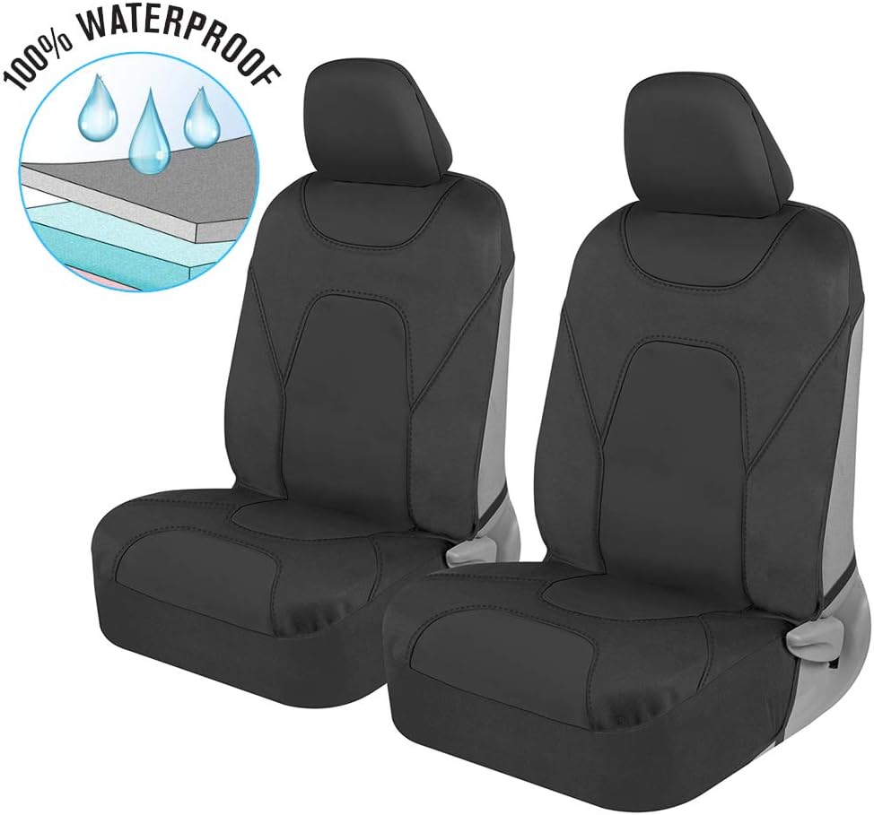 Blue Two-Tone Waterproof Neoprene Car Seat Cover Set D539579