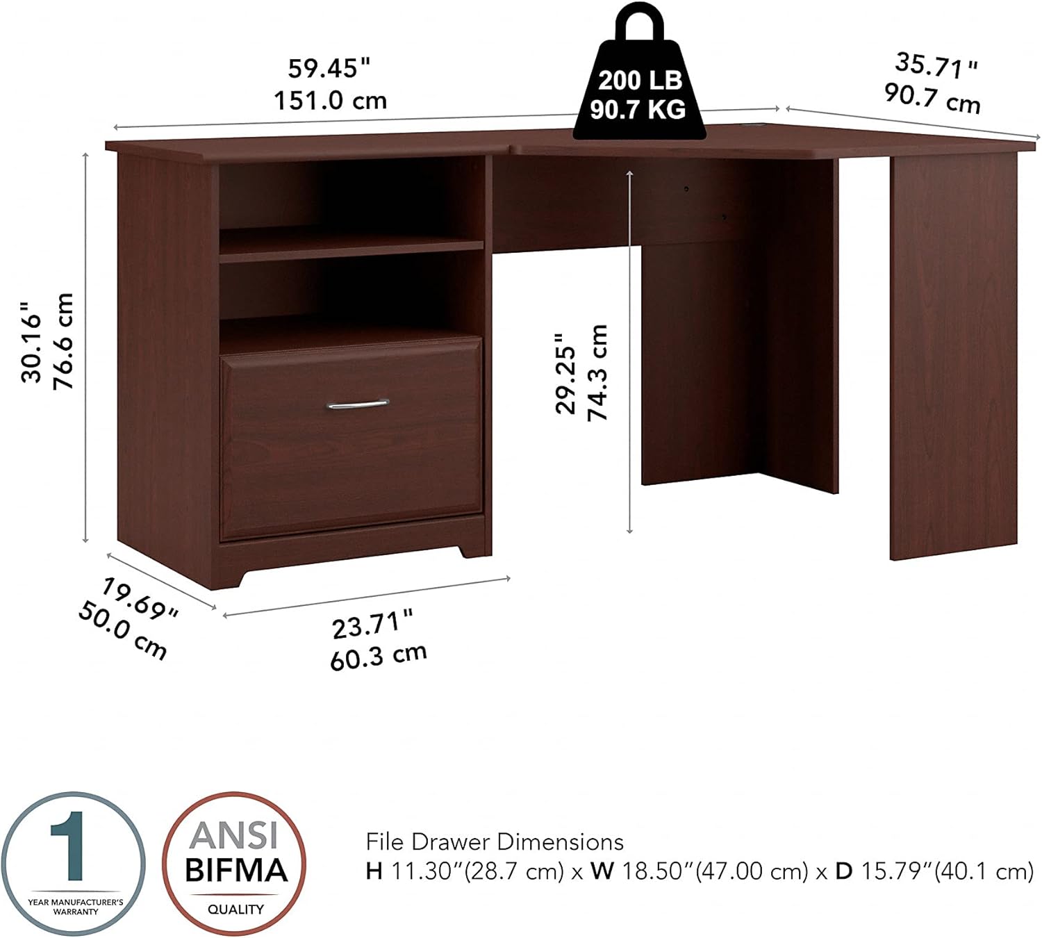 Corner Desk with Storage D57992