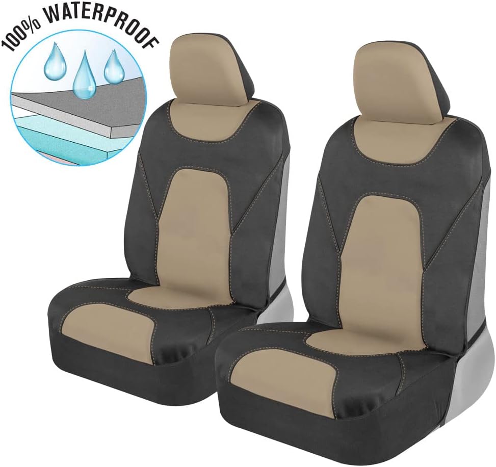 Blue Two-Tone Waterproof Neoprene Car Seat Cover Set D539579