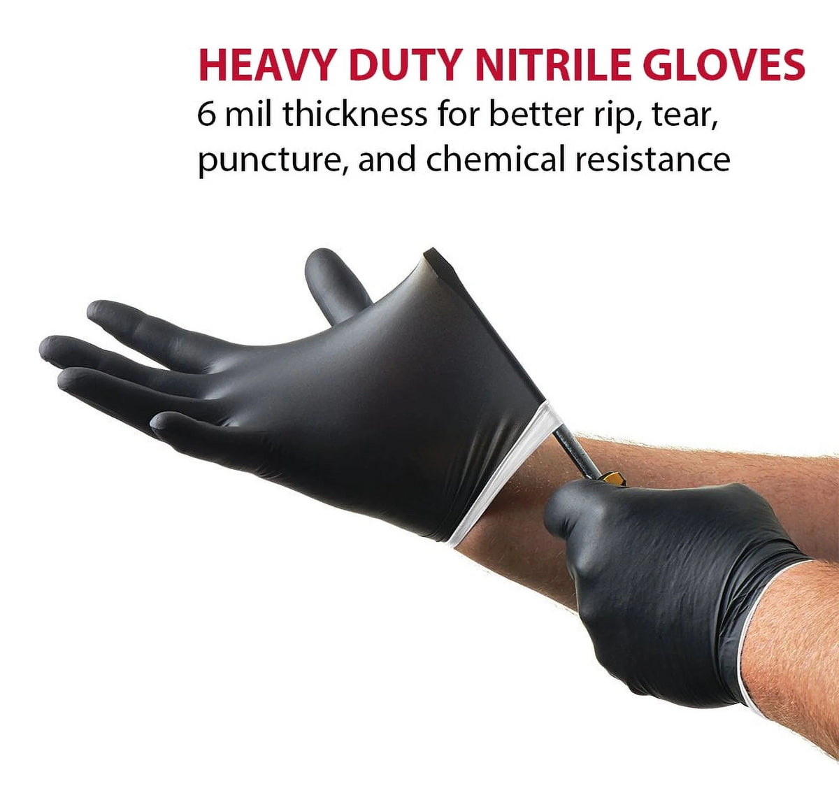 Black Nitrile Gloves, Large, 100 Count P189146