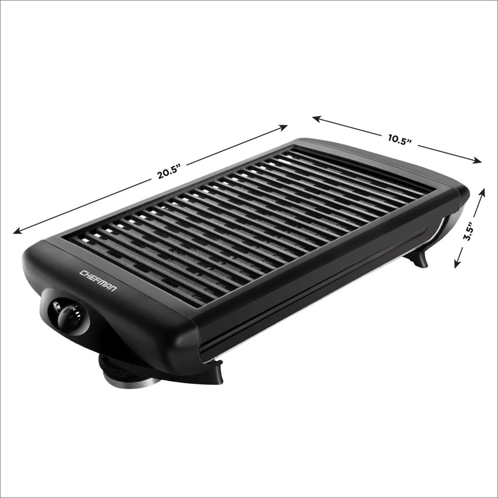 Black Electric Smokeless Indoor Grill with Non-Stick Cooking Surface S1879