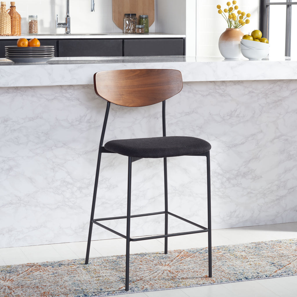 Walnut/Black Scandinavian Counter Stool C7187
