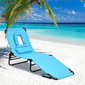 Turquoise Folding Chaise Lounge Chair Bed Q4675
