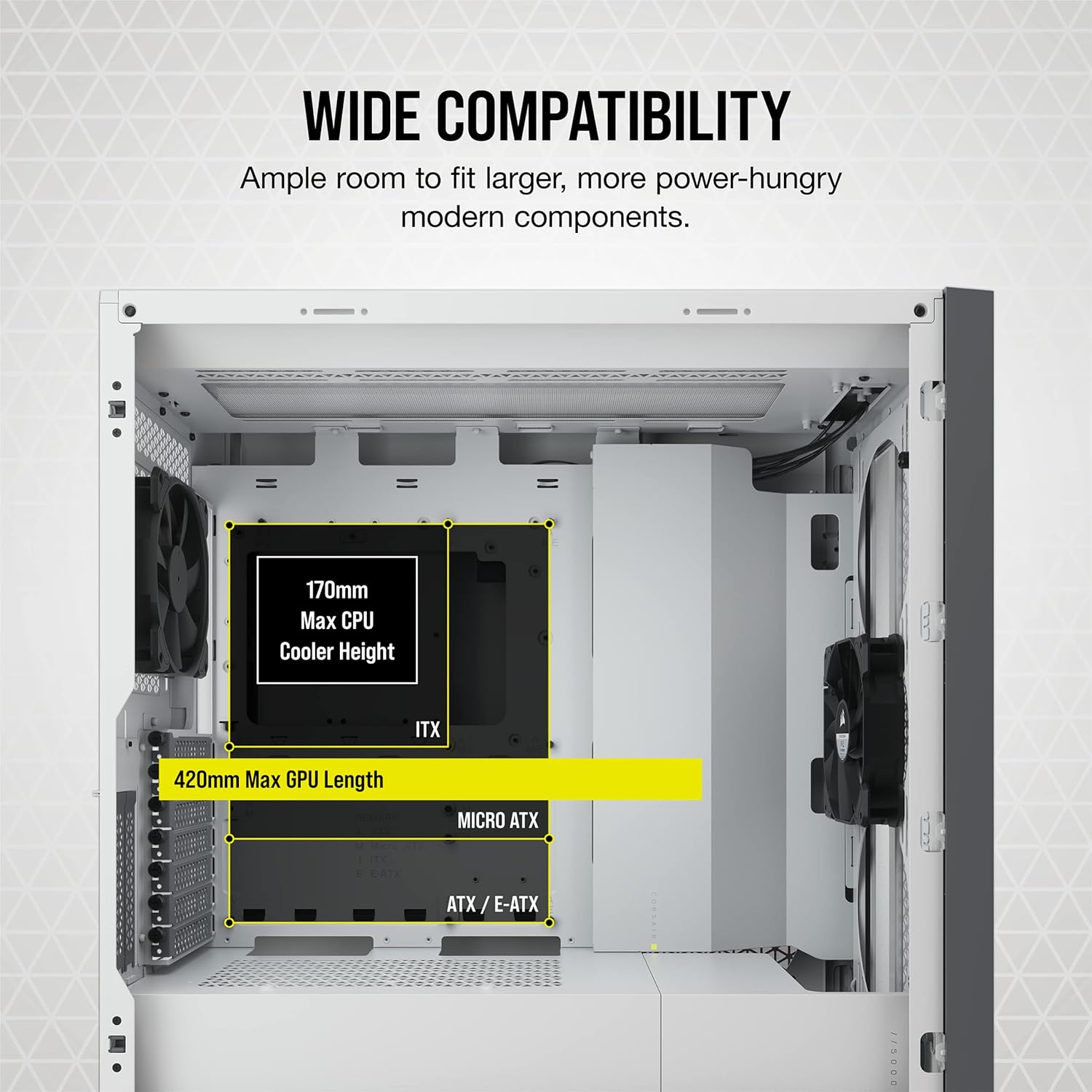 White Tempered Glass Mid-Tower ATX PC Case D93118