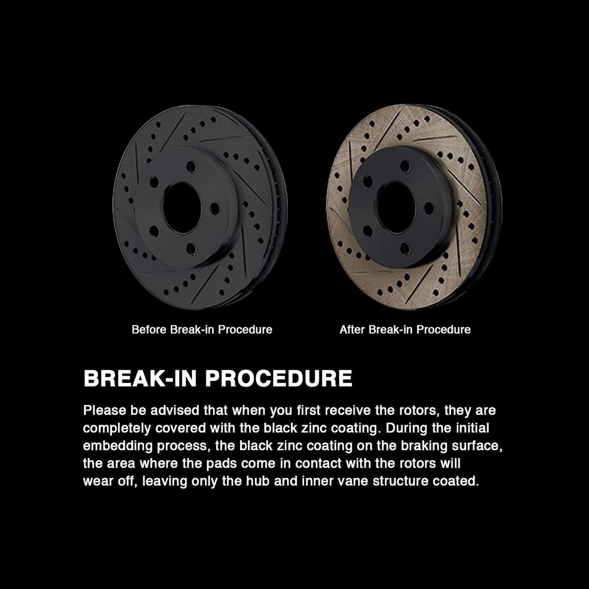 Black Full Kit Brake Rotors Y753135
