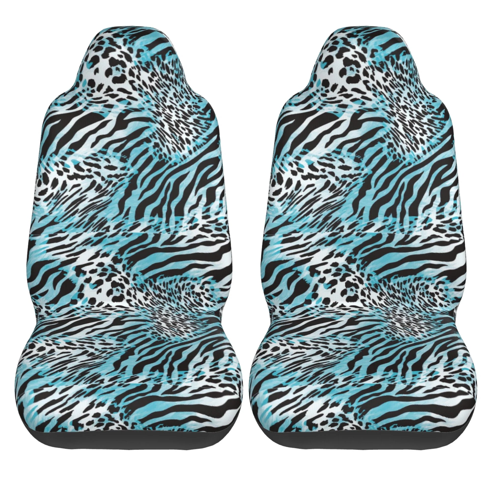 Zebra Leopard Print Car Seat Covers 2 Pack T383