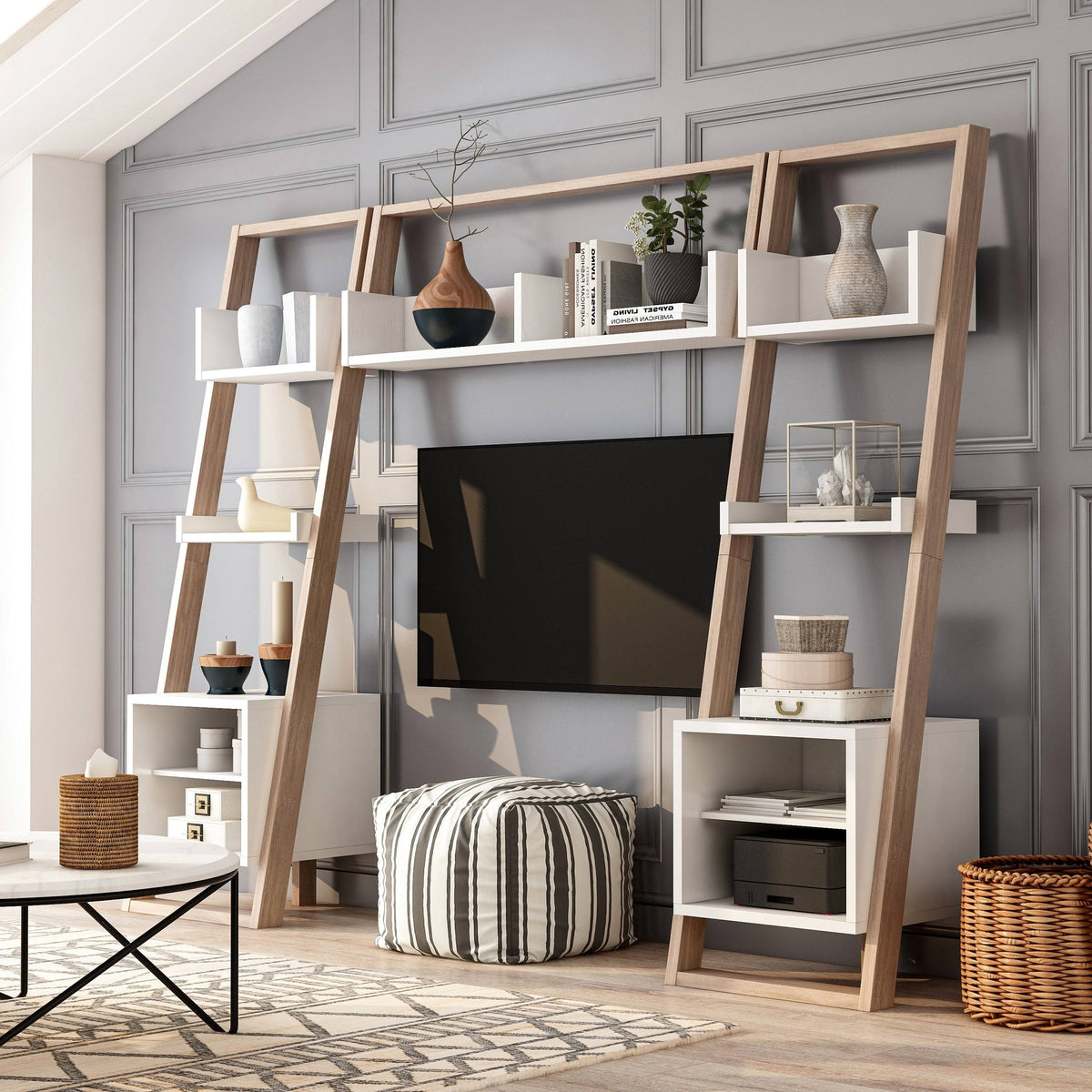 Natural White Entertainment Center T290856