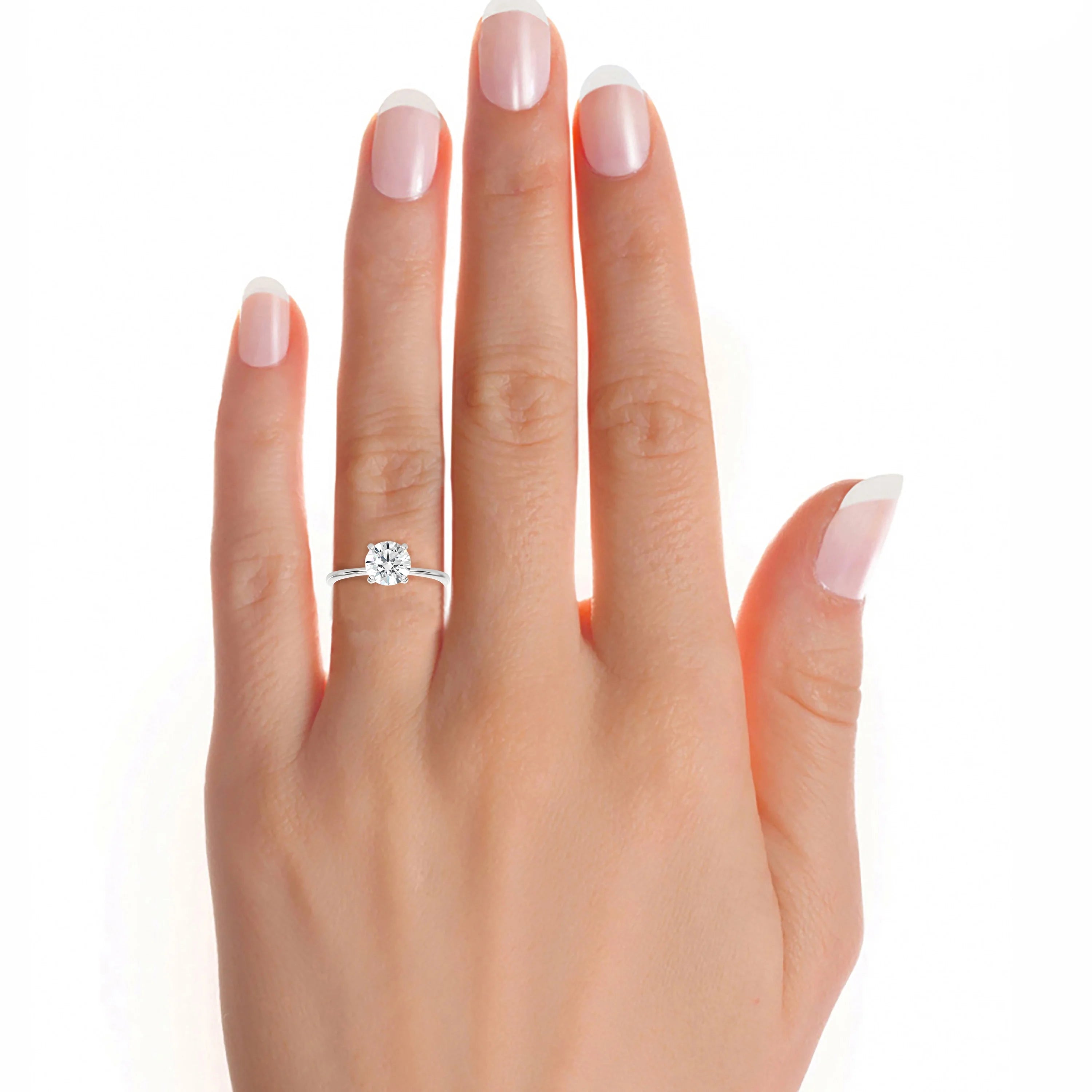 Lab Grown Diamond Solitaire Engagement Ring in 14k White Gold E532673