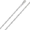 14K White Gold 2mm Singapore Pendant Chain Necklace F1905