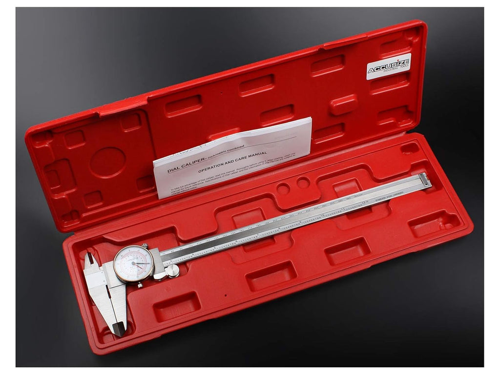 12'' by 0.001''/300mm by 0.02mm Dual Needle Precision Dial Caliper S3996