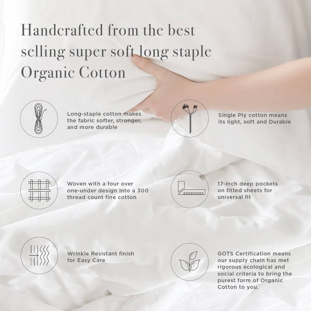 Queen Navy Blue Organic Cotton Sateen Flat Sheets R66482