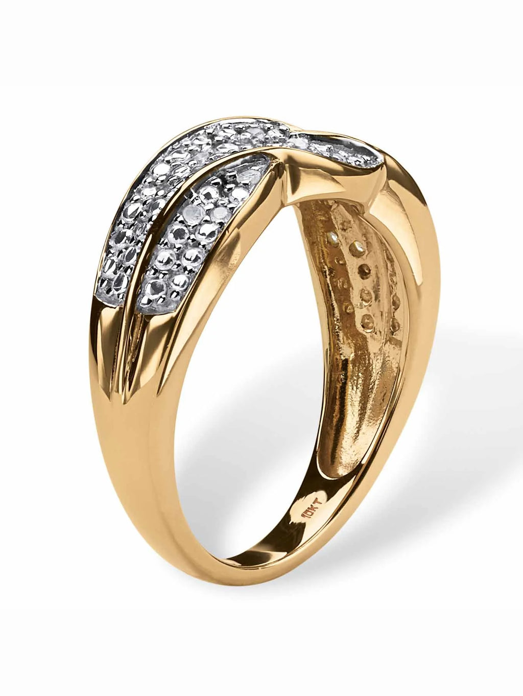 1/10 TCW Round Diamond Braid Ring in Solid 10k Gold L8294