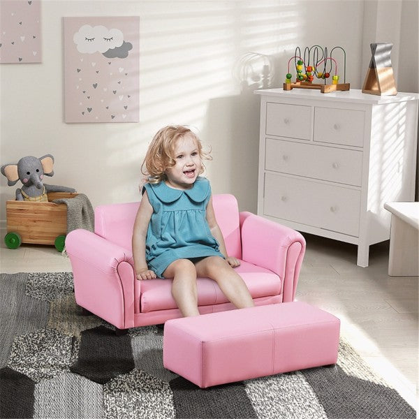 Pink Children's Feet Sofa Set with Wood Frame C120340