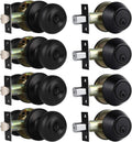 3 Pack Keyed Alike Entry Door Knobs and Single Cylinder Deadbolt Lock Combo Set Matte Black G2517