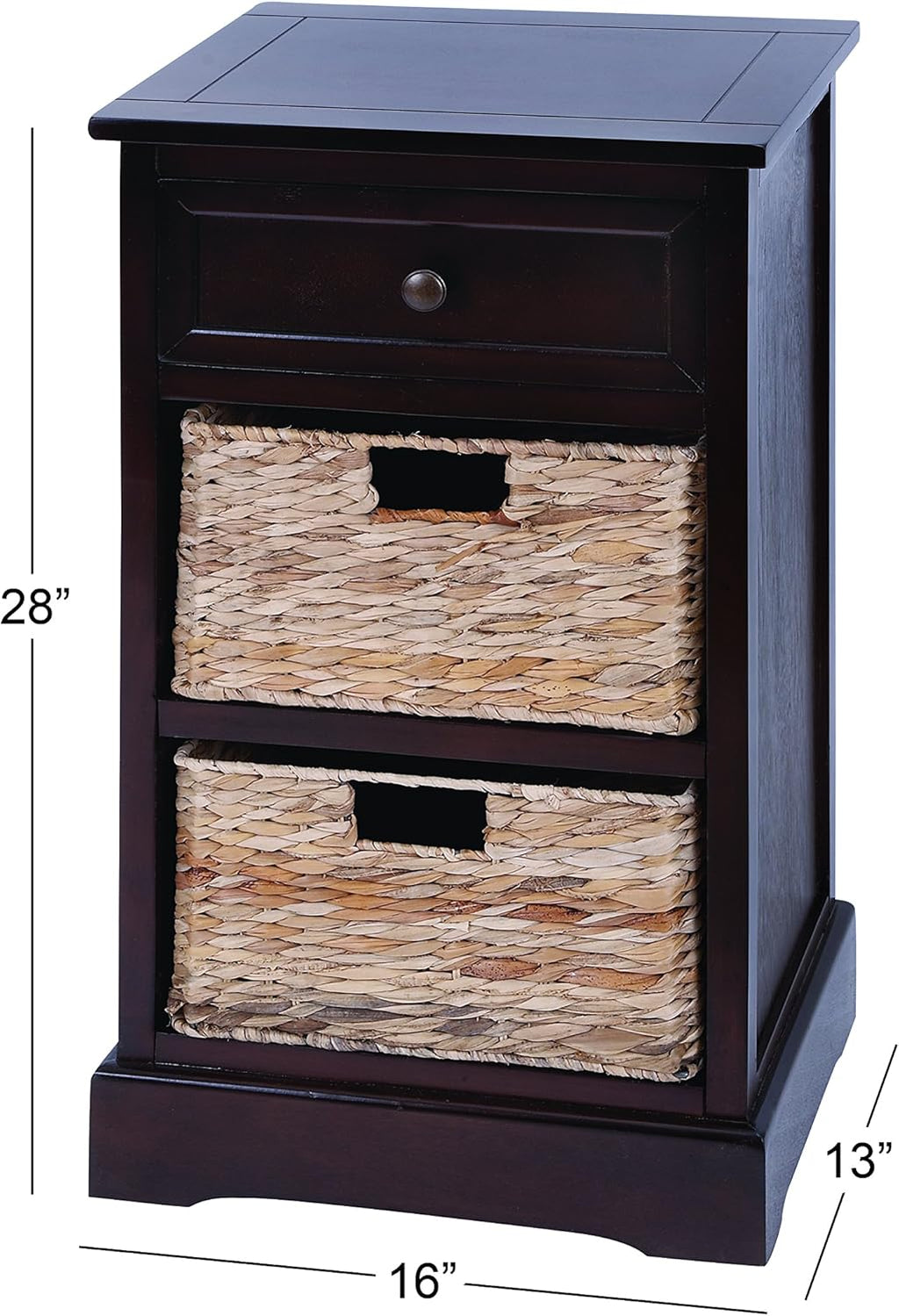 Modern Cabinet with 2-Wicker Basket U917