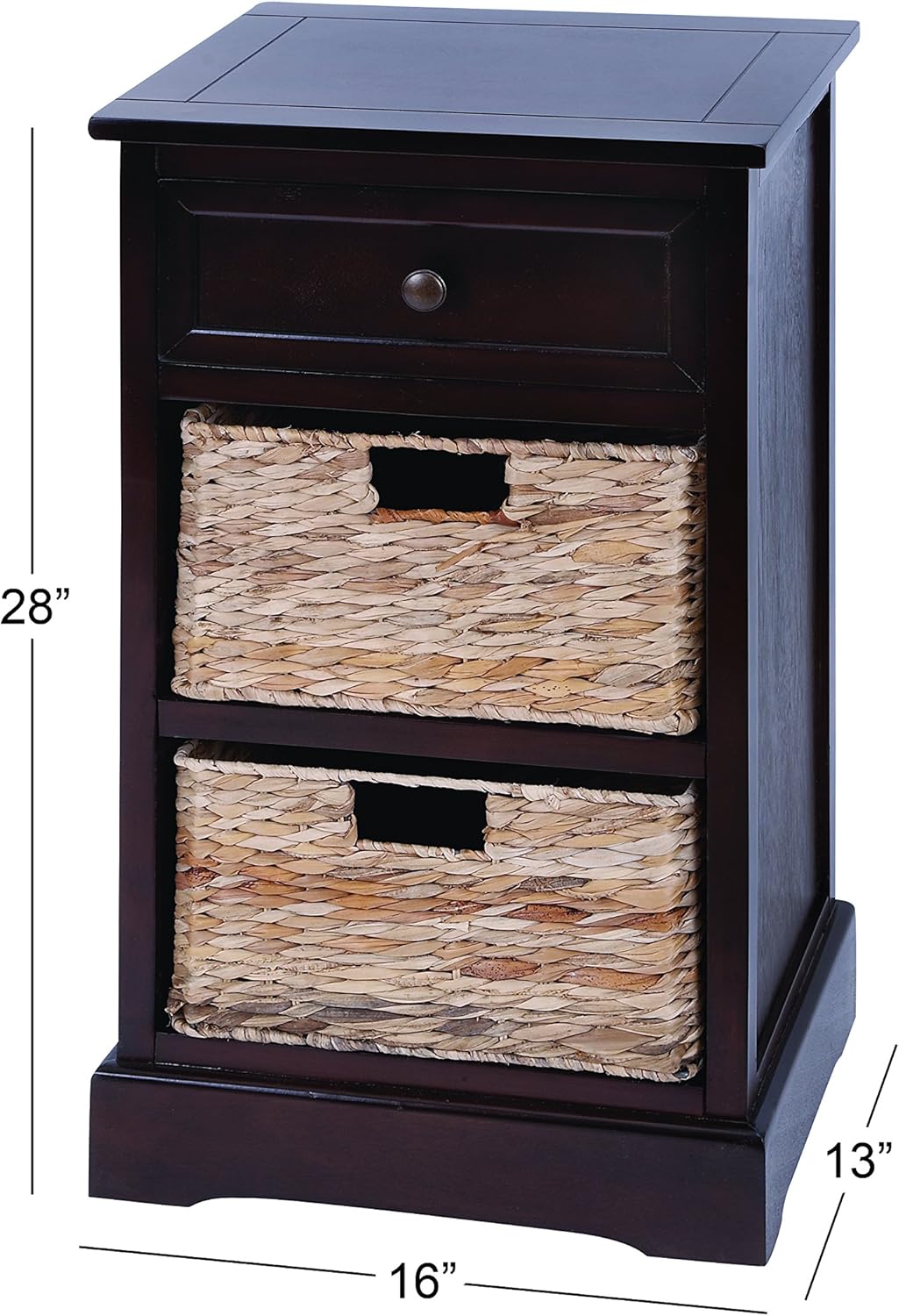 Modern Cabinet with 2-Wicker Basket U917
